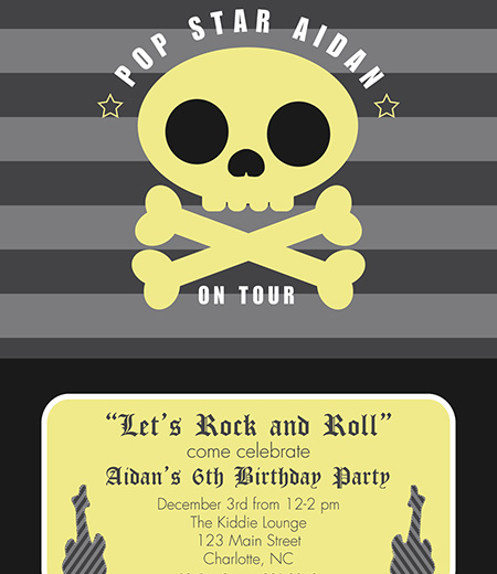 Rock Star Birthday Party Printable Invitation